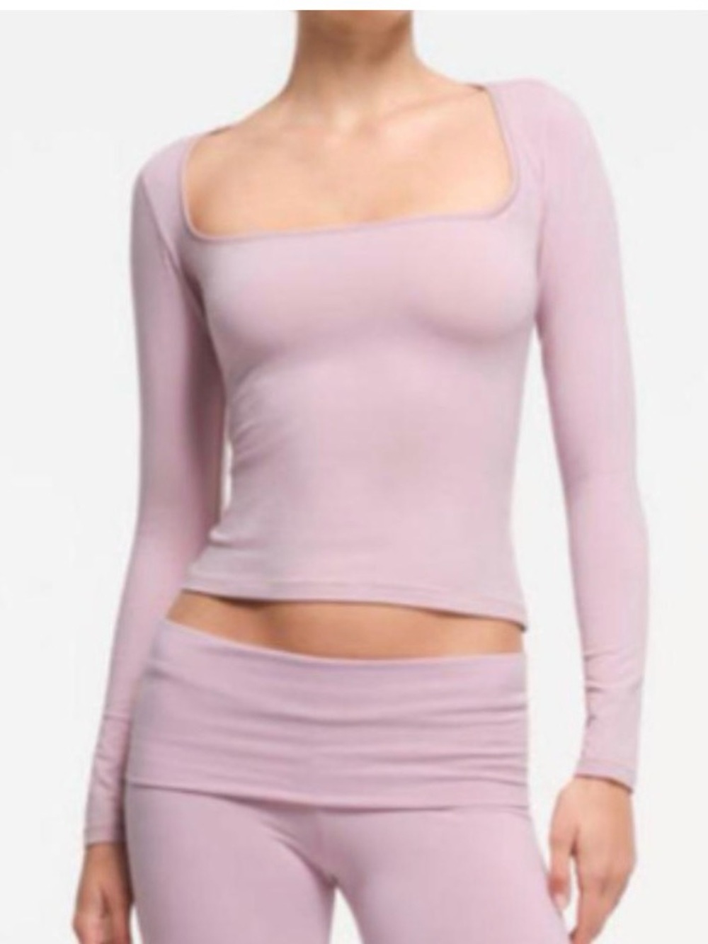 SKIMS Scoop Neck Long Sleeve Tee